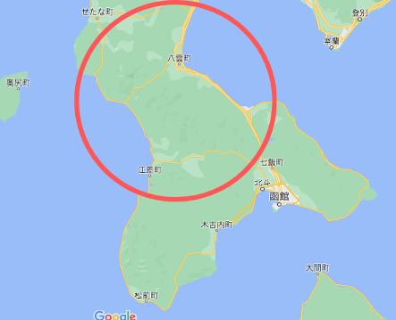 函館山からの夜景の地図